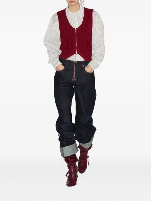 ISABEL MARANT Stely zip-detail trousers - Blue - zdjęcie produktu nr 2