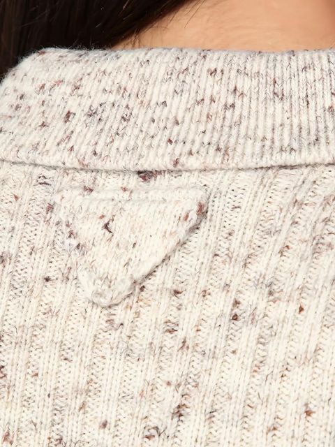 Prada ribbed polo top - Neutrals