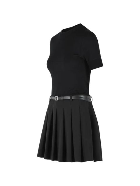 Simkhai mini ribbed pleated dress - Black