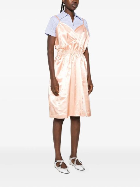 Miu Miu satin spaghetti-strap mini dress - Orange