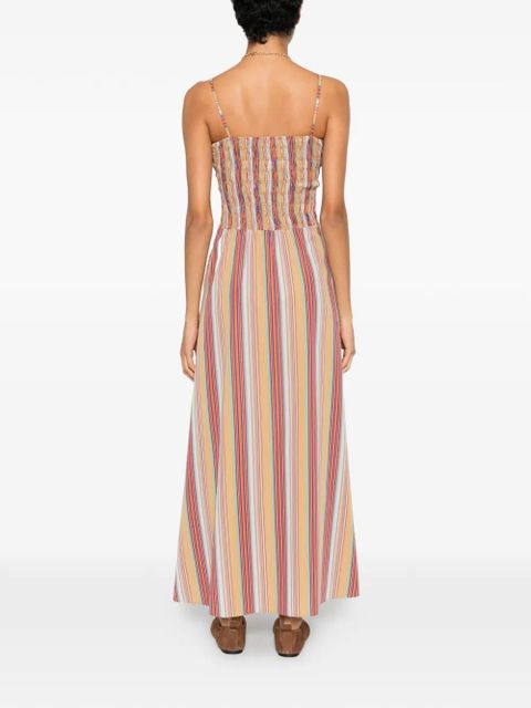 Faithfull the Brand Anniken Maxi striped smocked dress - Orange