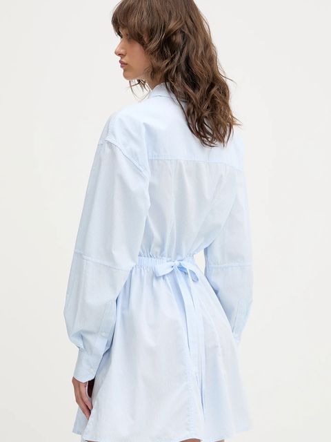 Tommy Jeans sukienka bawełniana kolor niebieski mini rozkloszowana DW0DW21744 - zdjęcie produktu nr 2