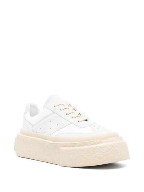 MM6 Maison Margiela numbers-motif leather sneakers - White - zdjęcie produktu nr 2