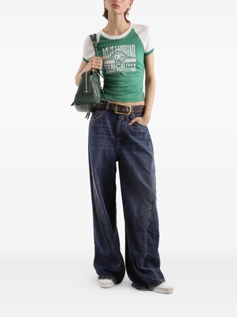 Dolce & Gabbana graphic-print cotton T-shirt - Green - zdjęcie produktu nr 2