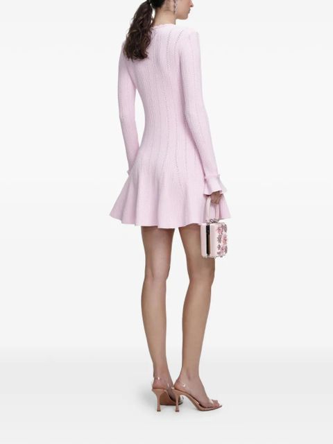 Self-Portrait pearl-embellishment mini dress - Pink - zdjęcie produktu nr 1