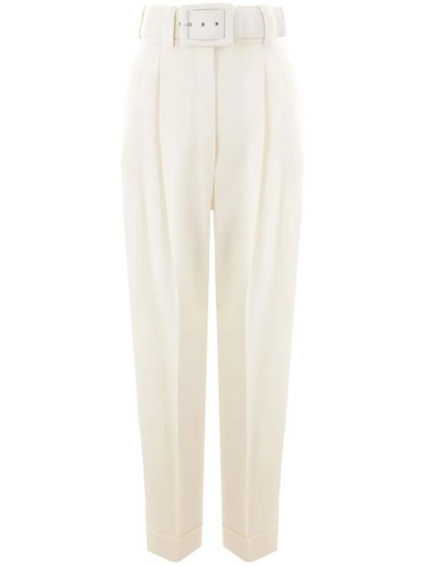Max Mara belted trousers - White - zdjęcie produktu nr 1