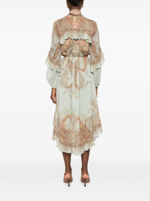 ZIMMERMANN paisley-print ruffled dress - Blue