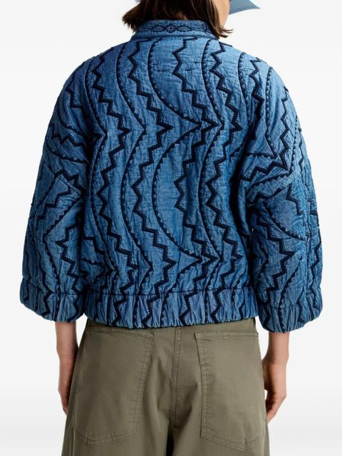 Essentiel Antwerp floral-embroidered jacket - Blue