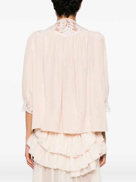 Chloé lace-trim blouse - Pink
