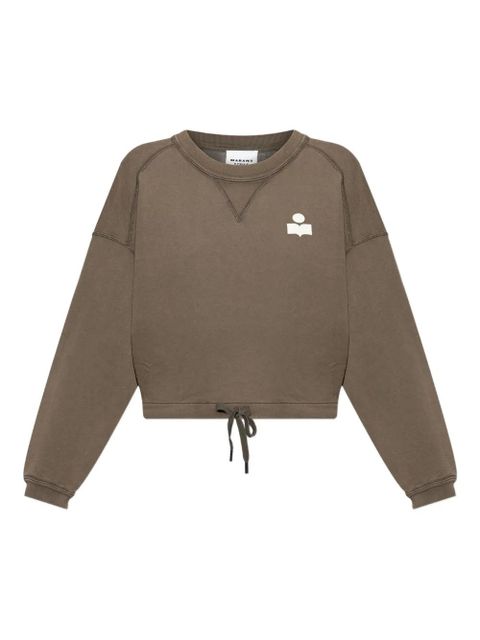 MARANT ÉTOILE logo-print drawstring-hem sweatshirt - Brown - zdjęcie produktu nr 1