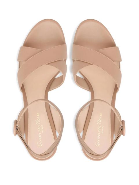 Gianvito Rossi 105mm SABRINA criss-cross platform heeled sandals - Neutrals