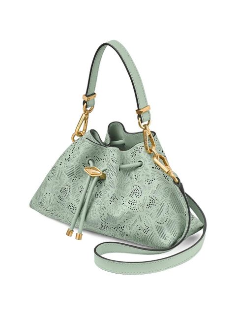 Jimmy Choo small Cinch perforated-detail shoulder bag - Green