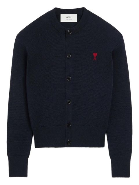 AMI Paris Ami De Coeur wool cardigan - Blue - zdjęcie produktu nr 1