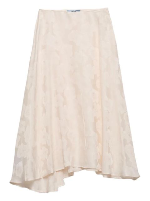 Prada floral jacquard midi asymmetric skirt - Neutrals - zdjęcie produktu nr 1
