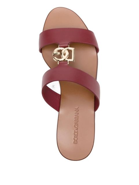 Dolce & Gabbana leather logo-plaque sandals - Red