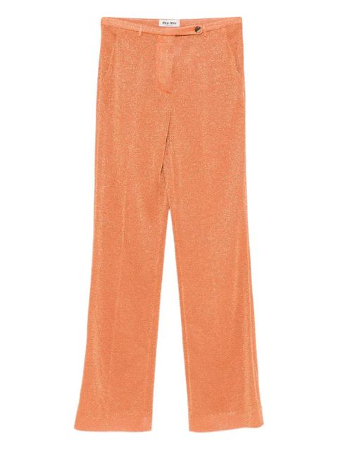 Miu Miu lurex pressed-crease trousers - Orange - zdjęcie produktu nr 1