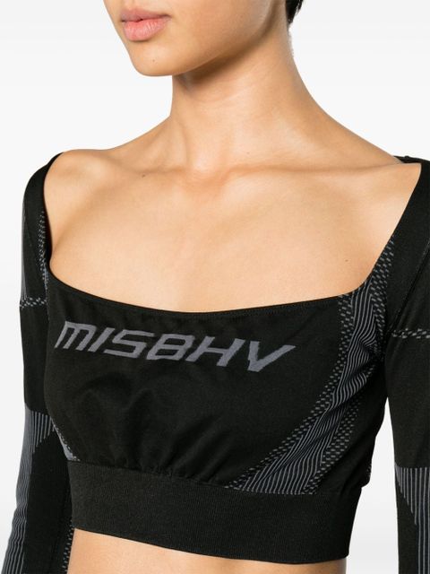 MISBHV logo-jacquard crop top - Black