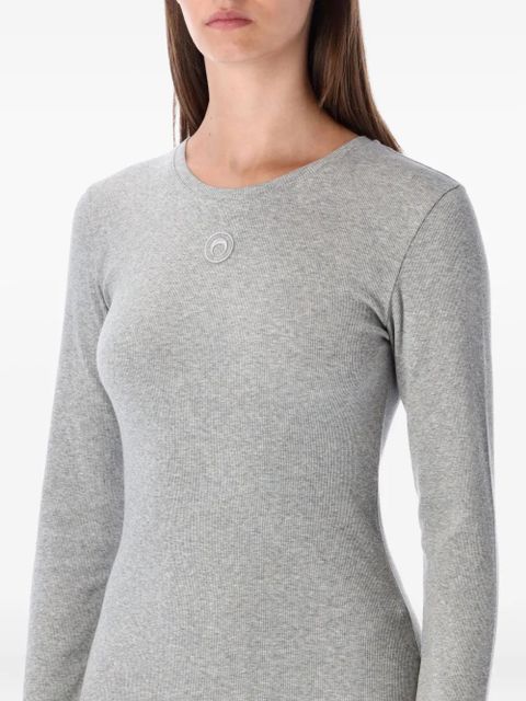 Marine Serre long-sleeve logo mini dress - Grey - zdjęcie produktu nr 2