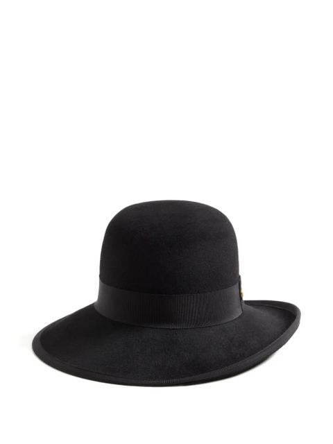 Valentino Garavani VLogo Signature hat in lapin fabric - Black - zdjęcie produktu nr 1