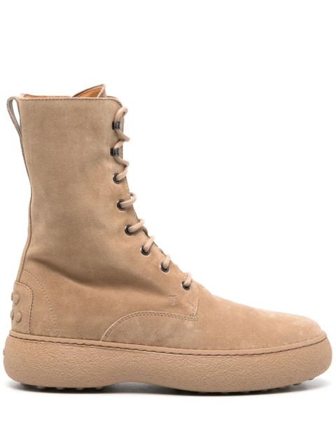 Tod's Stivaletto Stringato suede ankle boots - Brown - zdjęcie produktu nr 1