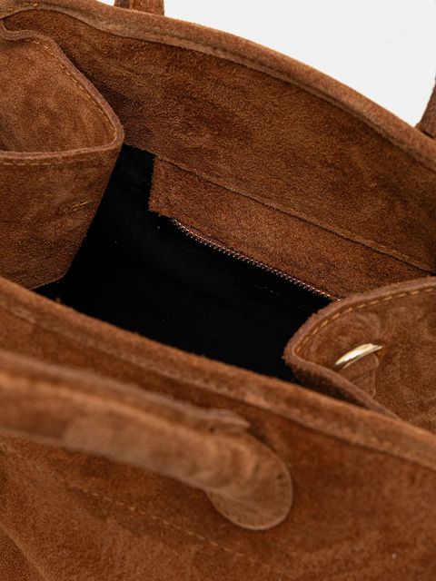 Answear.LAB torebka zamszowa kolor brązowy