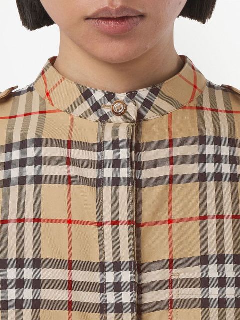 Burberry Vintage-check shirt dress - Brown