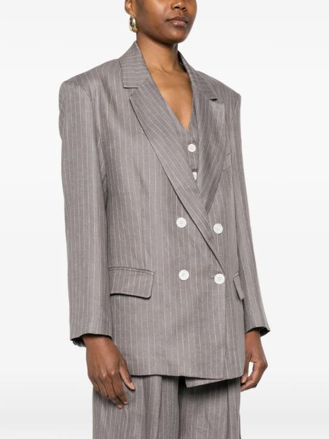 Eleh pinstripe double-breasted blazer - Grey
