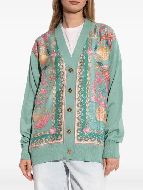 Versace embroidered cardigan - Green