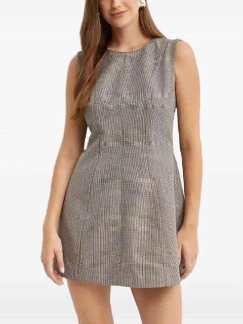 Marni houndstooth-pattern flared mini dress - Grey