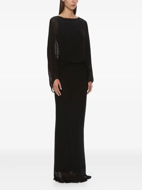 Christopher Esber lattice-lace silk maxi dress - Black
