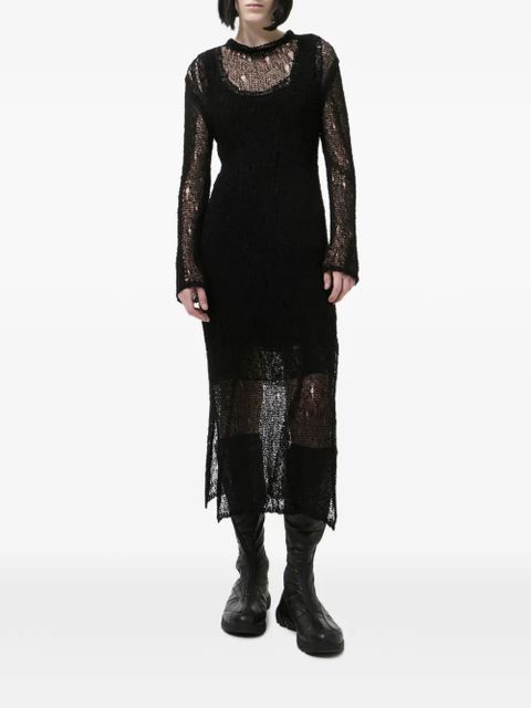 OUR LEGACY ragged open-knit dress - Black