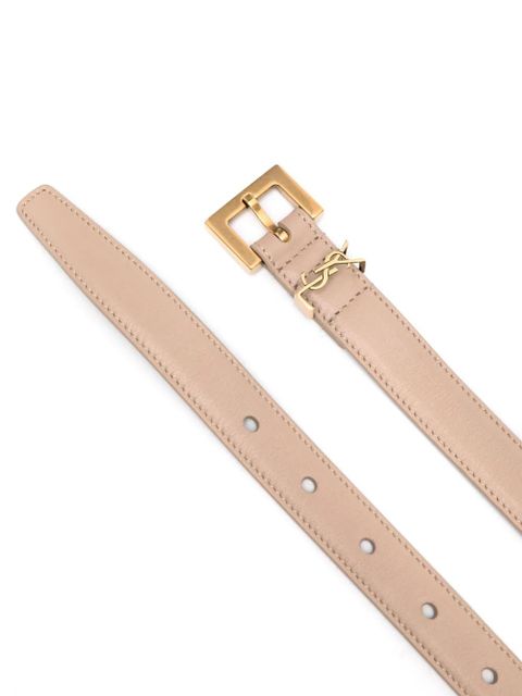 Saint Laurent Cassandre leather belt - Neutrals - zdjęcie produktu nr 2