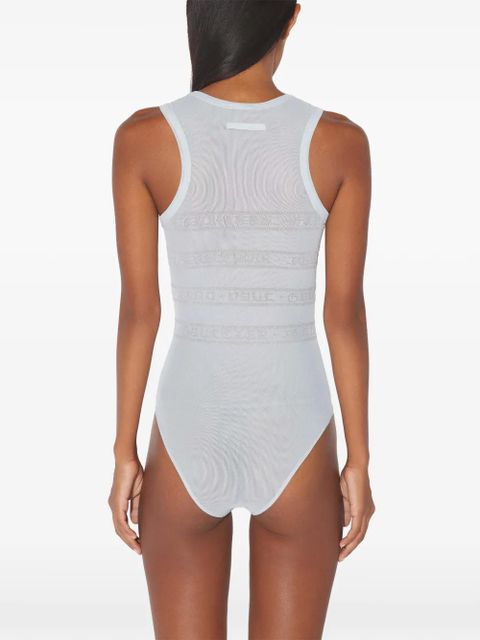 Jean Paul Gaultier mesh flocked bodysuit - Blue