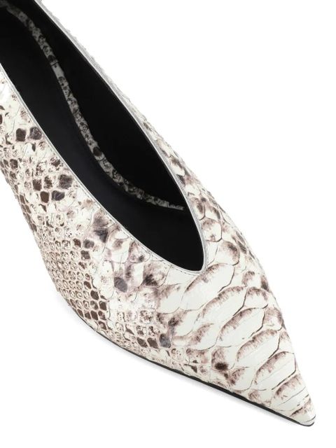 Le Monde Beryl snakeskin-effect pointed-leather pumps - Neutrals