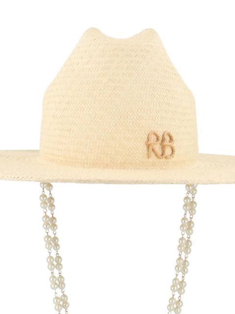 Ruslan Baginskiy pearl-embellished straw hat - Neutrals - zdjęcie produktu nr 2