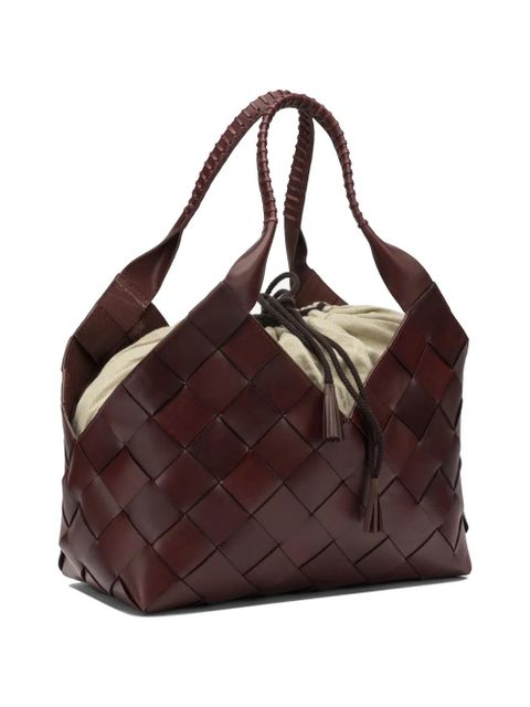 DRAGON DIFFUSION woven leather shoulder bag - Brown