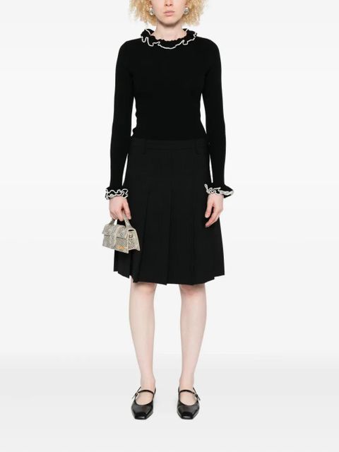 Valentino Garavani virgin wool knitted top - Black