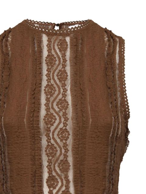 Charo Ruiz Ibiza lace-detail sleeveless top - Brown