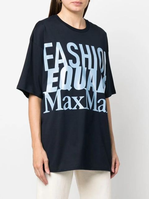 Max Mara logo-print cotton T-shirt - Blue