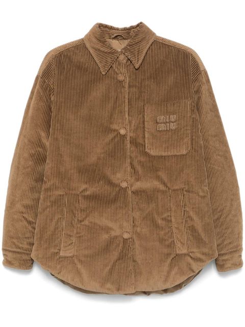 Miu Miu corduroy puffer jacket - Brown