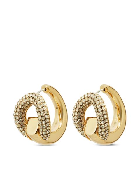 Tory Burch crystal-embellished hoop earrings - Gold