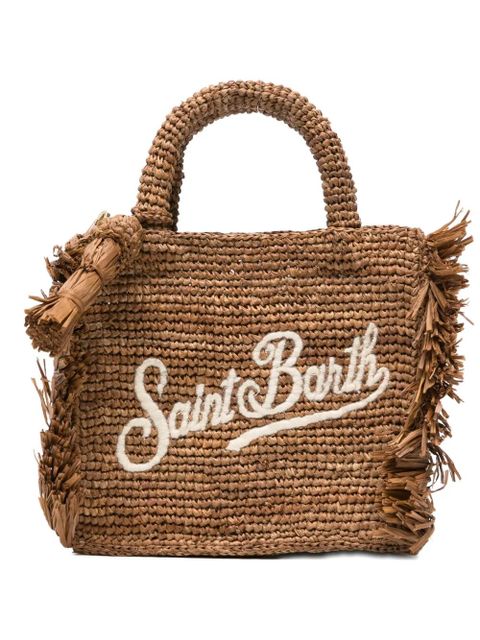 MC2 Saint Barth mini fringed raffia tote bag - Brown - zdjęcie produktu nr 1
