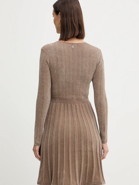 Guess sukienka MORGAN kolor beżowy mini rozkloszowana W5BK79 Z3902 - zdjęcie produktu nr 2