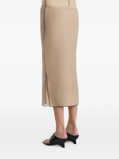 KHAITE silk skirt - Neutrals
