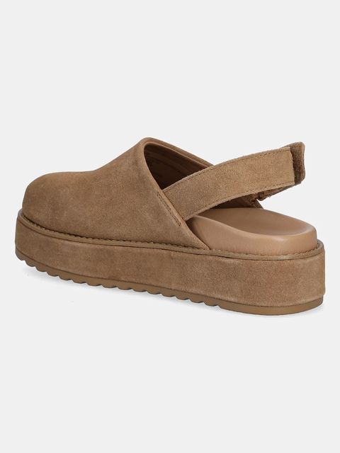 Steve Madden klapki zamszowe Mellow damskie kolor brązowy na platformie 11004849