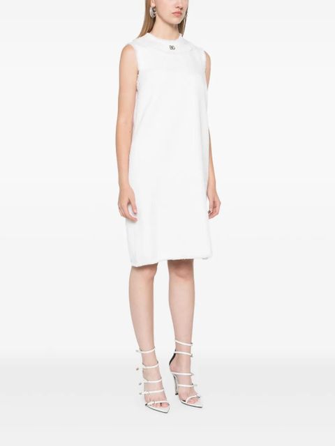 Dolce & Gabbana logo-plaque mini dress - White