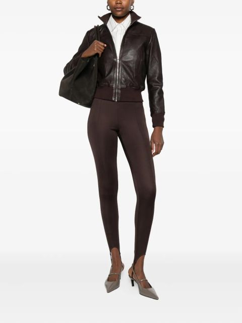 The Frankie Shop zip-front leather jacket - Brown - zdjęcie produktu nr 2