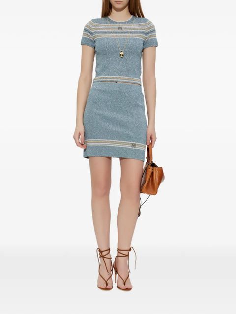 AMIRI logo-detail mini skirt - Blue - zdjęcie produktu nr 2