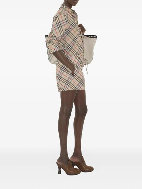 Burberry checked cotton shorts - Neutrals - zdjęcie produktu nr 2