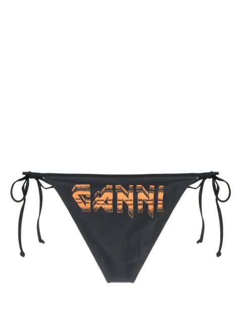 GANNI logo-print bikini bottom - Black - zdjęcie produktu nr 2